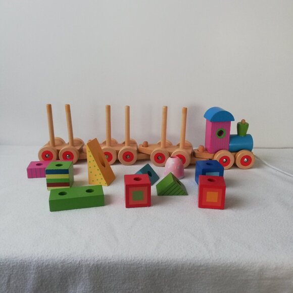 Mellissa & Doug Wooden Stacking Train Toy - Picture 2 of 6